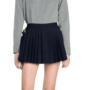 Sandro Black Pleated Skort - US 6